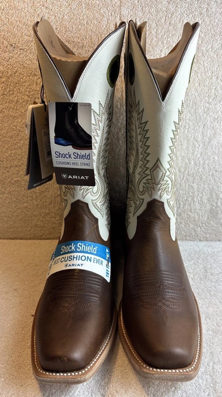 Mens Ariat Southland Western Boots Brown Cowboy Ranch 9.5 EE